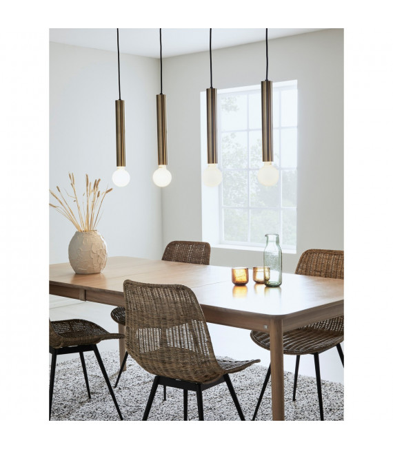 Sencillo Ciondolo in metallo nero 4 lampadine 35,5 cm