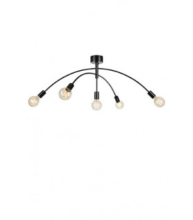 Plafoniera Crux Black Metal 5 lampadine 40cm