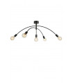 Ceiling light Crux Black Metal 5 bulbs 40cm