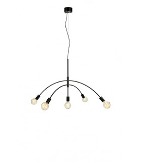 Ciondolo Crux in metallo nero 5 lampadine 58cm
