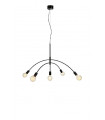 Suspension Crux Métal Noir 5 ampoules 58cm