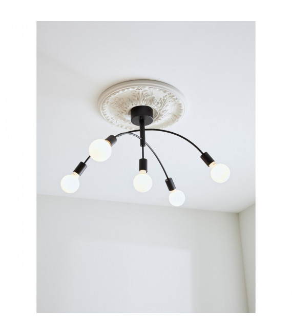 Plafonnier Cygnus Métal Noir 5 ampoules 34cm