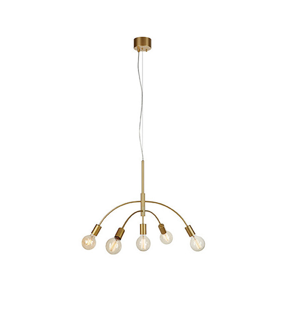 Lampada a sospensione Cygnus Gold Metal 5 lampadine 50cm