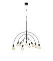 Lavello pendant lamp Black metal 9 bulbs 88cm