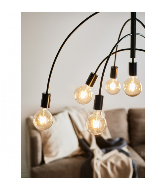 Suspension Lavello Métal Noir 9 ampoules 88cm