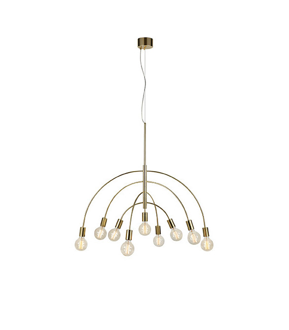 Lavello Messing Metall Pendelleuchte 9 Glühbirnen 88cm