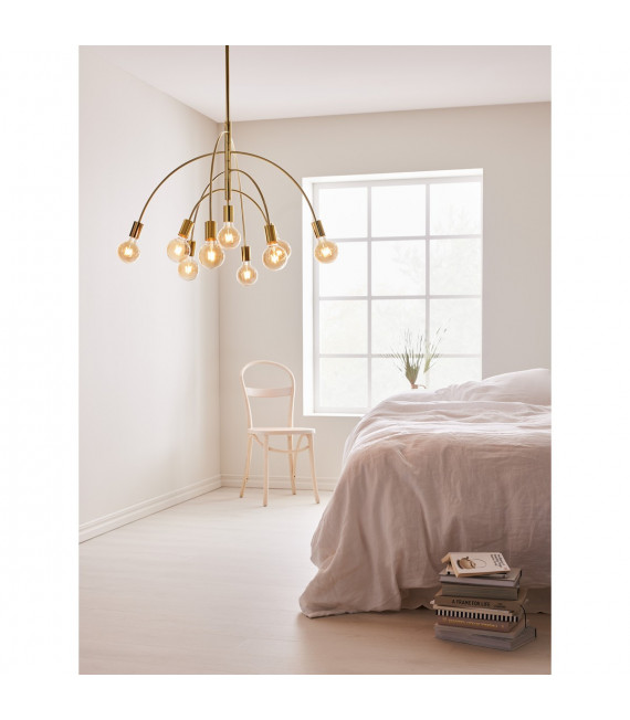 Suspension Lavello Métal Laiton 9 ampoules 88cm