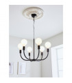 Amistoso Black Metal Pendant 6 bulbs 47cm