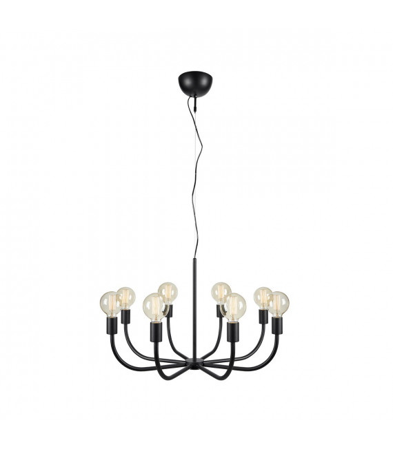 Amistoso Black Metal Pendant 8 bulbs 47cm