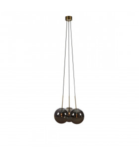 Dione Lampada a sospensione in metallo Ottone antico 3 lampadine 45cm
