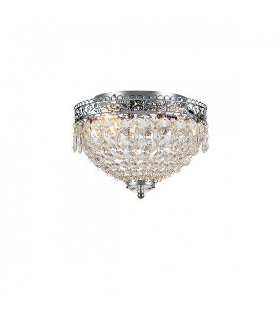 Plafón Diseño Joline Metal Cromo 2 bombillas 19cm