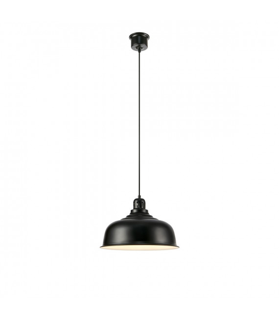 Port Pendelleuchte Schwarzes Metall 1 Birne 24,5cm