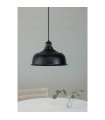 Port pendant lamp Black metal 1 bulb 24.5cm