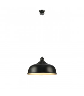 Port pendant lamp Black metal 1 bulb 29cm