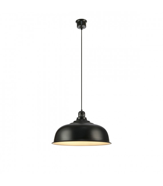 Port pendant lamp Black metal 1 bulb 29cm