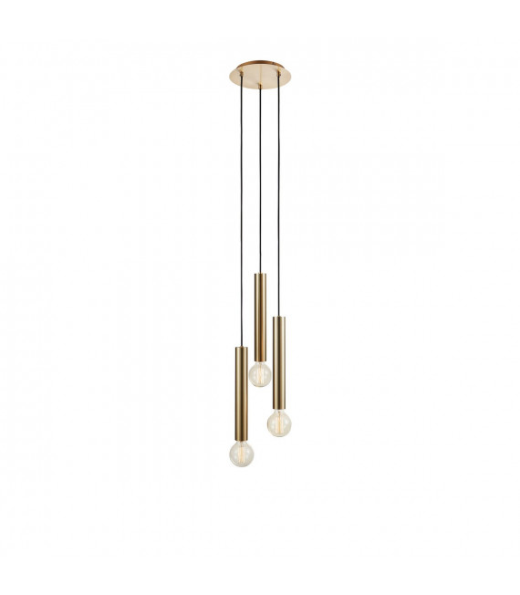 Suspension Sencillo Métal Laiton 3 ampoules 35,5cm
