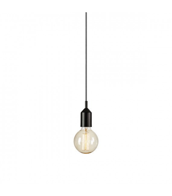 Suspension design Bronx Métal Noir 1 ampoule 10cm