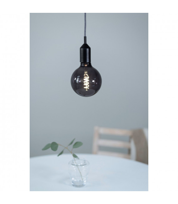Suspension design Bronx Métal Noir 1 ampoule 10cm