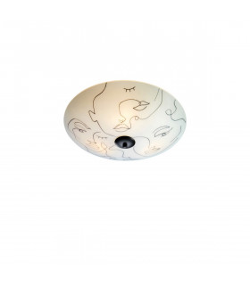 Plafoniera Messy White plastica 3 lampadine 15cm