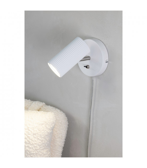 Aplique con luz lectura Costilla Metal Blanco 1 bombilla 14cm