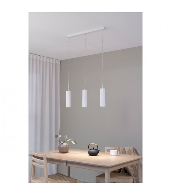 Lampada a sospensione Costilla Metallo bianco 3 lampadine 1760cm
