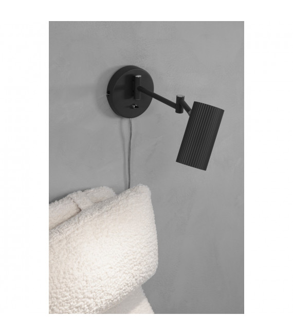 Aplique con luz lectura Costilla Metal Gris 1 bombilla 41cm