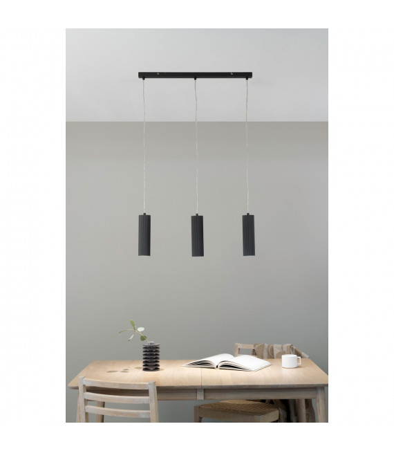 Costilla Grey Metal Pendelleuchte 3 Glühbirnen 1760cm