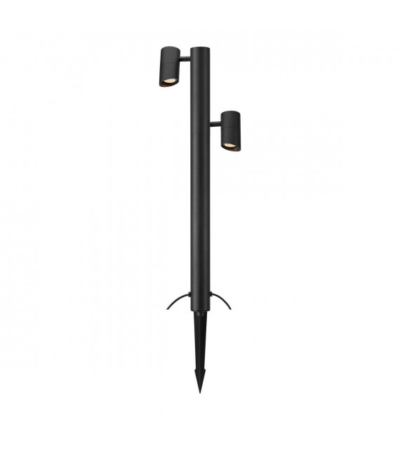 Gartenstecker Aluminium schwarz 2 Glühbirnen 80cm