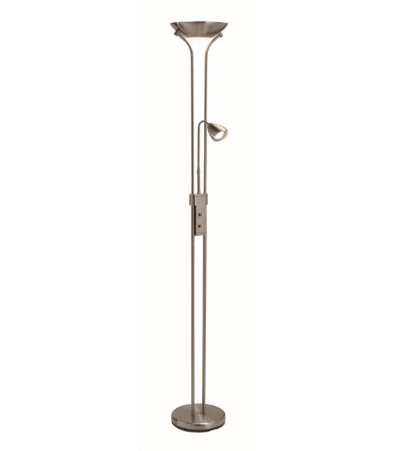 Stehlampe mit Leselicht Detroit Metal Steel 2 Glühbirnen 180cm