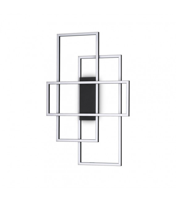 Aplique LED empotrable Frame Metal, plástico Negro 1 bombilla 6cm