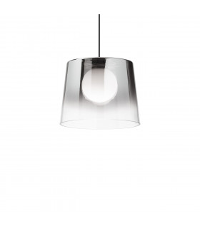 Suspension Fade 1 ampoule Verre,métal Chrome