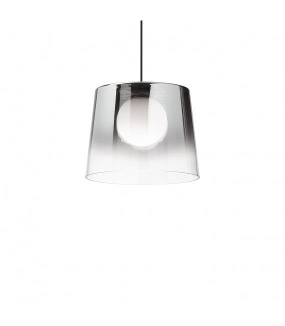 Lámpara colgante Fade 1 bombilla Vidrio, metal Cromo