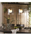 Suspension Fade 1 ampoule Verre,métal Chrome