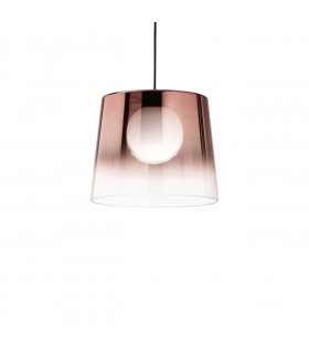 Suspension Fade 1 ampoule Verre,métal Noir