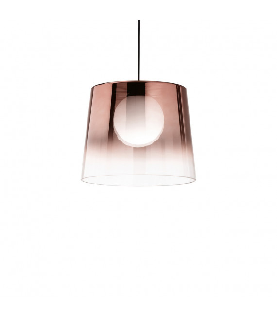 Lámpara colgante Fade 1 bombilla Vidrio, metal Negro