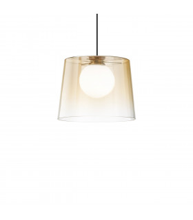 Suspension Fade 1 ampoule Verre,métal Laiton