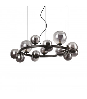 Perlage 14-bulb pendant lamp Glass, metal Black