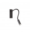 Applique avec liseuse Io Métal,aluminium Noir 1 ampoule 12cm