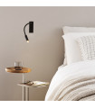 Applique avec liseuse Io Métal,aluminium Noir 1 ampoule 12cm