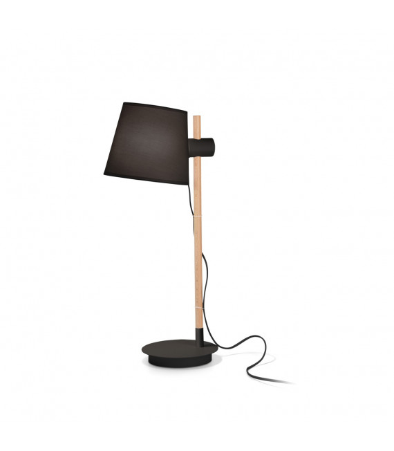 Lampe de table Axel Bois,tissu Noir 1 ampoule 66cm