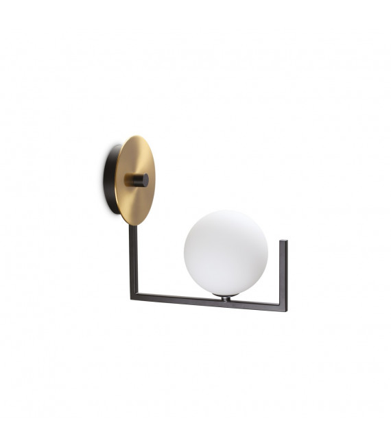 Pájaros aplique Cristal, metal negro, latón 1 bombilla 25,5cm