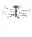 Cosmopolitan ceiling light Glass, black metal 12 bulbs 53.5cm