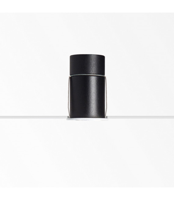 Foco empotrable One Glass, metal, aluminio Negro 1 bombilla 3,8cm