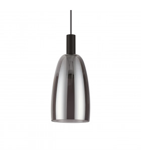 Coco-2 Lámpara colgante 1 bombilla Cristal, metal Negro