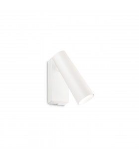 Lampada da parete con lampada da lettura Pipe Metal, alluminio bianco 1 lampadina 10,5cm