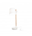 Lampe de table Axel Bois,tissu blanc 1 ampoule 66cm