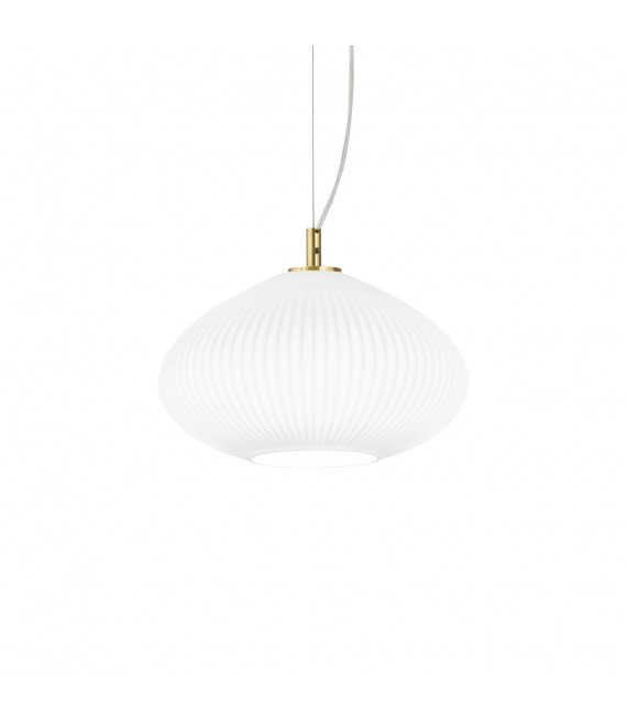 Lampada a sospensione Plisse 1 lampadina Vetro, metallo Ottone