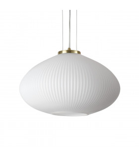 Lampada a sospensione Plisse 1 lampadina Vetro, metallo Ottone