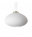 Suspension Plisse 1 ampoule Verre,métal Laiton