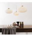 Plisse pendant lamp 1 bulb Glass, metal Brass